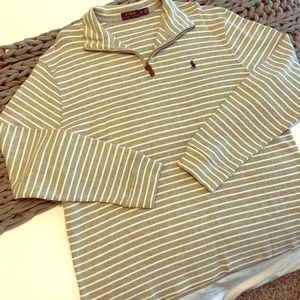 Polo Mens Half Zip French Rib Cotton Sweater
